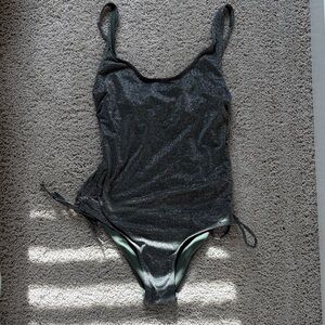 Xhilaration Shimmery Black One-Piece Swimsuit